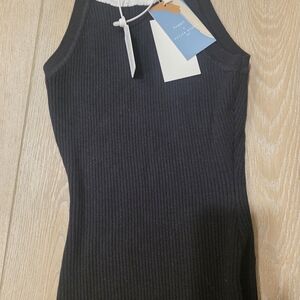 Black/white Ribbed Women's Top